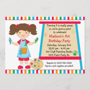Art Paint Party Birthday Kaart