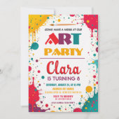 Art Paint Party | Kleurrijke verjaardag van kinder Kaart (Voorkant)