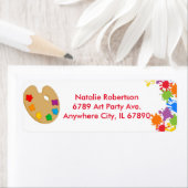 Art Paint Splash Birthday Party Adresetiketten Etiket (Insitu)