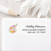 Art Painting Birthday Party Return Address Etiket (Insitu)