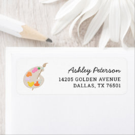 Art Painting Birthday Party Return Address Etiket