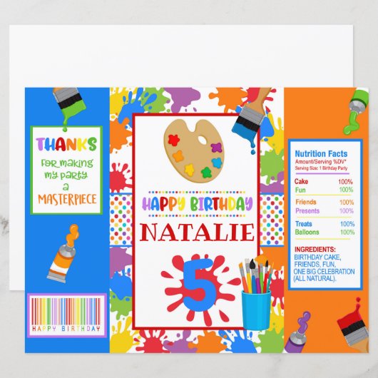 Art Painting Party DIY Chip Bag (Voorkant / Achterkant)