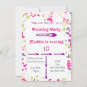 Art Painting Party Roze en Paarse Kaart (Voorkant)