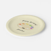 Art Palette Personalized Birthday Cream Papieren Bordje (Gekanteld)