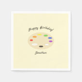 Art Palette Personalized Cream Birthday Servet (Voorkant)