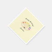 Art Palette Personalized Cream Birthday Servet (Hoek)