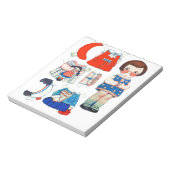  Art Paper Doll. Schattige papier uitsnijdpop. Notitieblok (Linkerzijde)