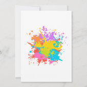 Art Party Birthday Colorful Rainbow Paint Kaart (Achterkant)