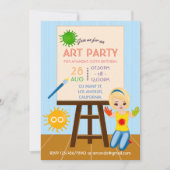 Art Party Birthday Invitation Kaart (Voorkant)