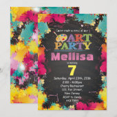 Art Party Birthday Invitation Kaart (Voorkant / Achterkant)