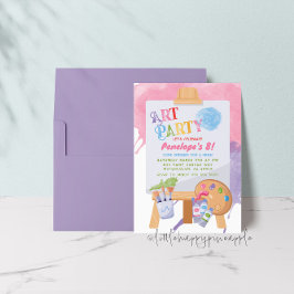Art Party Birthday Invitation Kaart