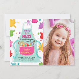 Art Party Birthday Invitation Painting Craft Party Kaart