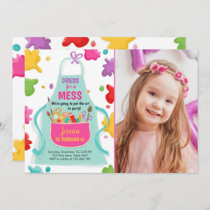 Art Party Birthday Invitation Painting Craft Party Kaart