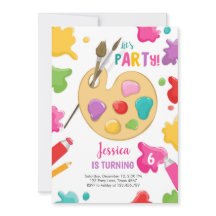 Art Party Birthday Invitation Painting Craft Party