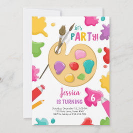 Art Party Birthday Invitation Painting Craft Party Kaart