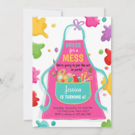 Art Party Birthday Invitation Painting Craft Party Kaart