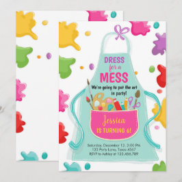 Art Party Birthday Invitation Painting Craft Party Kaart