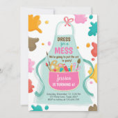 Art Party Birthday Invitation Painting Craft Party Kaart (Voorkant)