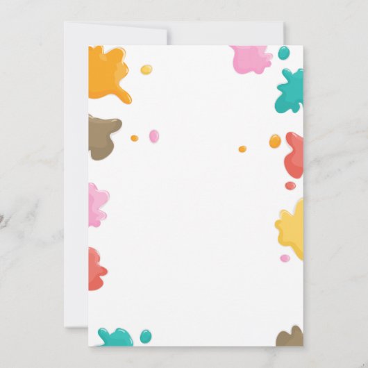 Art Party Birthday Invitation Painting Craft Party Kaart (Achterkant)