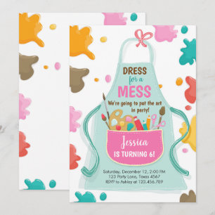 Art Party Birthday Invitation Painting Craft Party Kaart