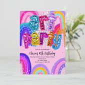 Art Party Birthday Painting Party Invitation Kaart (Staand voorkant)