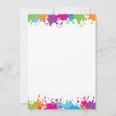 Art Party Craft Painting Girly Birthday Party Kaart (Achterkant)