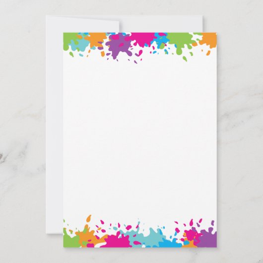 Art Party Craft Painting Girly Birthday Party Kaart (Achterkant)