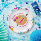 Art Party Craft Painting Girly Birthday Party Papieren Bordje (Feest)