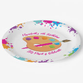 Art Party Craft Painting Girly Birthday Party Papieren Bordje (Gekanteld)