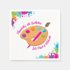Art Party Craft Painting Girly Birthday Party Servet