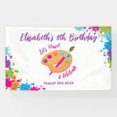 Art Party Craft Painting Girly Birthday Party Spandoek (Horizontaal)