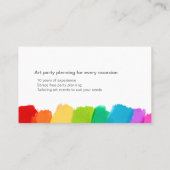 Art party events planning visitekaartjes (Achterkant)