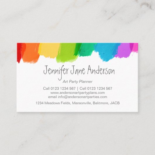 Art party events planning visitekaartjes (Voorkant)