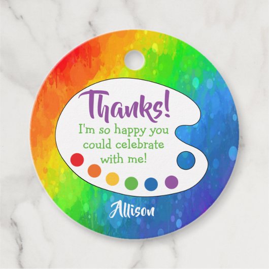 Art Party Favors | Labels voor de schilderpartij (Voorkant)