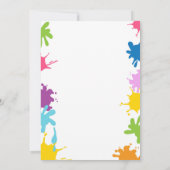 Art Party Invitation Birthday Painparty Kaart (Achterkant)