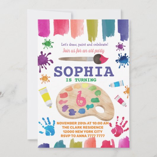 Art Party jurk voor een puinhoop schilderij verjaa Kaart (Voorkant)