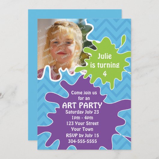 Art Party Kaart (Voorkant / Achterkant)