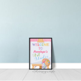 Art Party of Birthday Welcome Party Poster