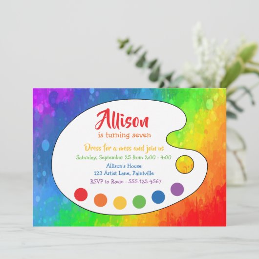 Art Party | Paint Party Kaart (Staand voorkant)