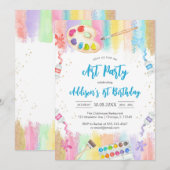 Art Party Painting Craft Birthday Invitation Kaart (Voorkant / Achterkant)