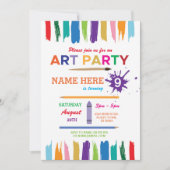 Art Party Painting Paint Verjaardag Uitnodigen Kaart (Voorkant)