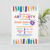 Art Party Painting Paint Verjaardag Uitnodigen Kaart (Staand voorkant)