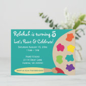 Art Party Palette nodigt Blauwgroen uit Kaart (Staand voorkant)