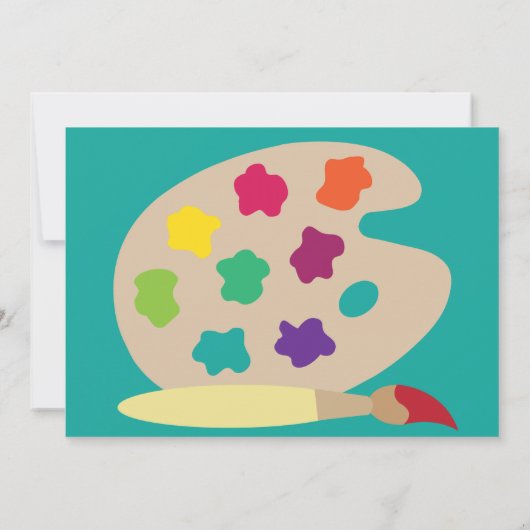 Art Party Palette nodigt Blauwgroen uit Kaart (Achterkant)
