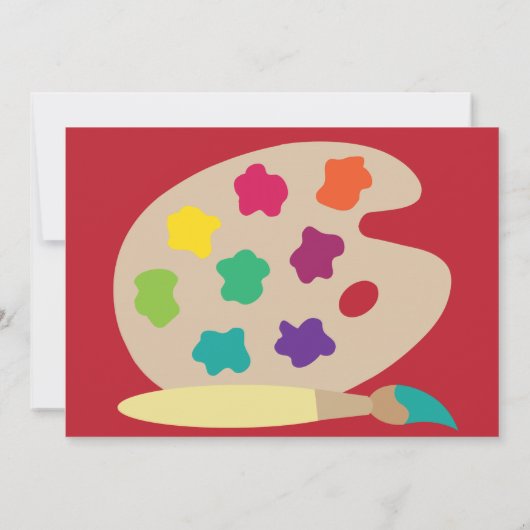 Art Party Palette nodigt uit - rood Kaart (Achterkant)