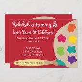 Art Party Palette nodigt uit - rood Kaart (Voorkant / Achterkant)