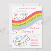 Art Party Rainbow Birthday Kaart (Voorkant)