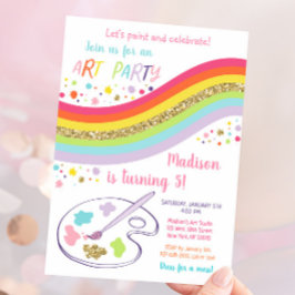 Art Party Rainbow Birthday Kaart