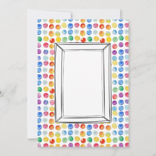 Art Party Rainbow Polka Dots Verjaardag Bash Kaart (Achterkant)