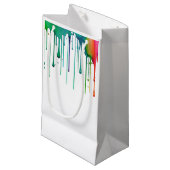 Art Party Regenboog Verf Drip Klein Cadeauzakje (Voorkant Gekanteld)